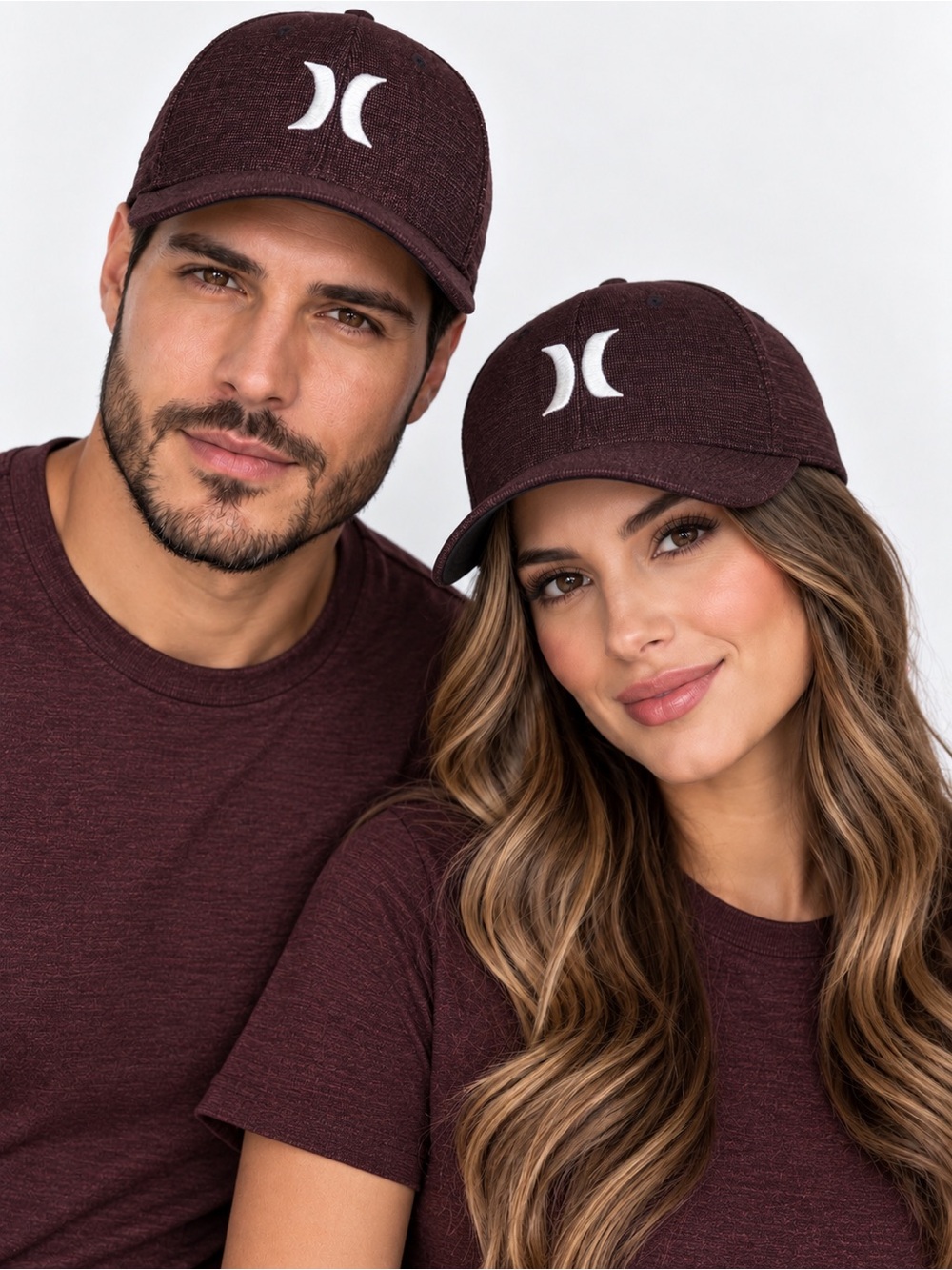 Hurley Men's Icon Classic Flexfit Hat Maroon S/M Unisex